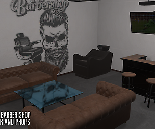 Modern barber shop - interior and props