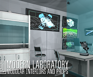 Modern laboratory - modular interiors and props