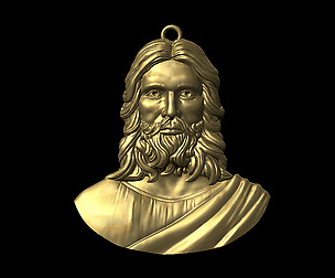 Jesus Christ Head Pendant 3D Print