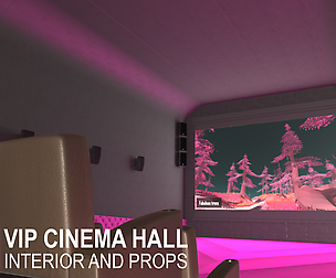 VIP cinema hall - interior and props