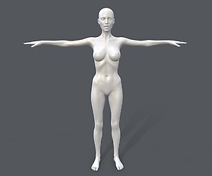 Middle poly female basemesh - 3