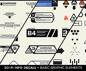 SCI-FI Info Decals + Basic Graphic Elements