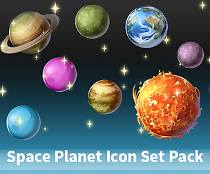 Space Planet Icon Set Pack