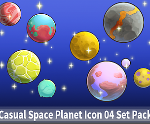 Casual Space Planet Icon 04 Set Pack