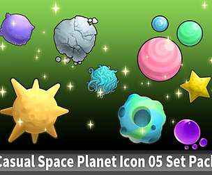Casual Space Planet Icon 05 Set Pack