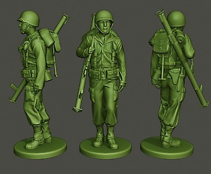 American soldier ww2 Bazooka walk  A4