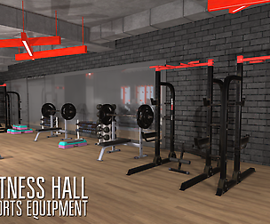 Fitness hall - sports equipment