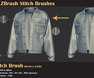 30 ZBrush Stitch Brushes
