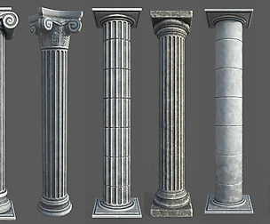 Low Poly Game Roman Columns