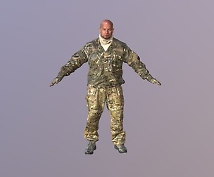 American Army Uniform 3D Scan Of Body