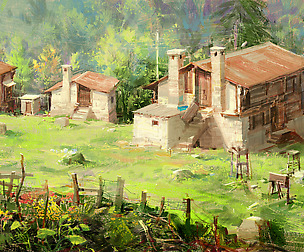 Photoshop Painting (Real Time) - village_hill