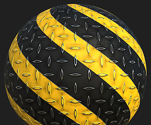 Painted Floor Stripes Metal - PBR Substance
