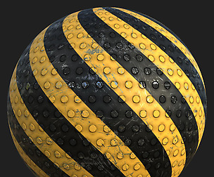Painted Stripes Metal Floor - PBR Substance
