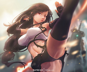 Tifa Digital Painting with NSFW