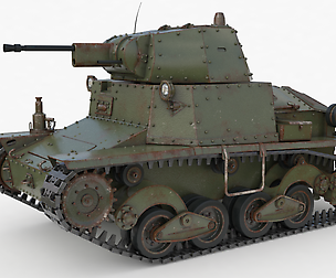 Tank L6 40 Green Ansaldo Fiat Italian Vray
