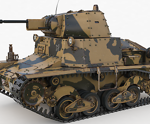 Tank L6 40 Camouflage Ansaldo Fiat Italian Vray