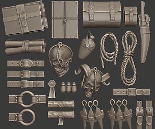 Fantasy Expedition Gear Set - 25 High-poly models