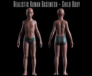 Realistic Human Basemesh - Child Body