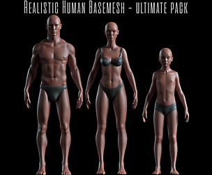 Realistic Human Basemesh - Complete Pack Body