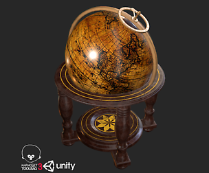 Old Antique Standing Globe PBR