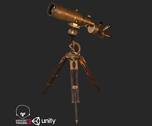 Old Antique Telescope PBR