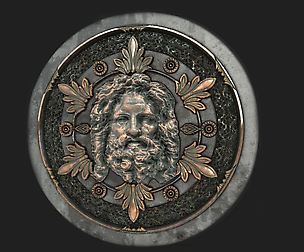 Human Head Bas-relief material