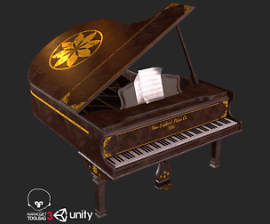 Old Antique Grand Piano PBR