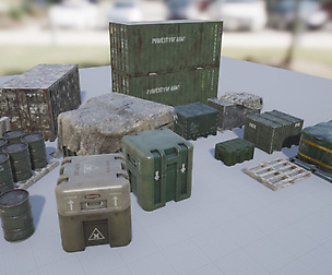 Military Containers and Crates Pack for Games