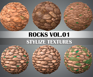 Stylized Rocks VOL.01 - Hand Painted Textures
