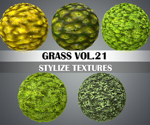 Stylized Grass Vol.21 - Hand Painted Texture