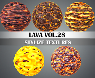 Stylized Lava Vol.28 - Hand Painted Texture