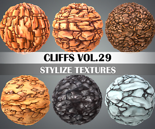 Stylized Cliffs Vol.29 - Hand Painted Texture