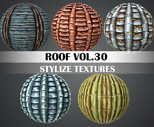Stylized Roof Vol.30 - Hand Painted Texture