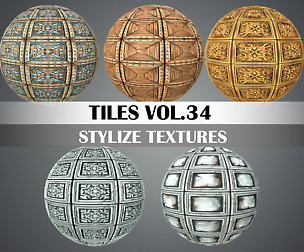 Stylized Tiles Vol.34 - Hand Painted Textures