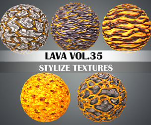 Stylized Lava Vol.35 - Hand Painted Textures