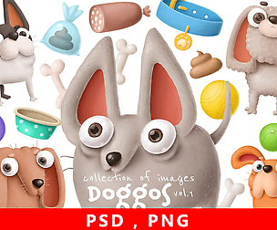 Dogs characters, Disney Dogs PSD, PNG