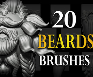 Zbrush + Blender - 20 Beards VDM Brush