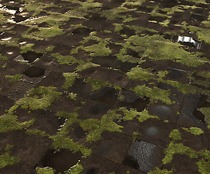 Mossy Rubber Tiles Floor | Commented Substance