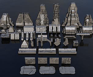 Sci-Fi Architecture Kitbash Set