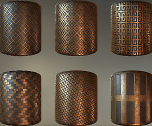 10 PBR Golden Pattern Material