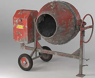 Cement Mixer Dirty and Clean