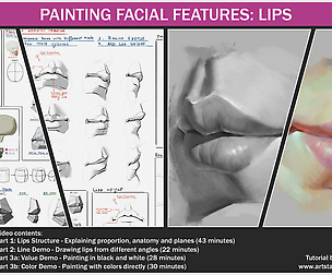 Painting facial features: Lips