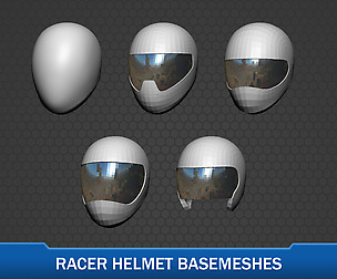 Racer Helmet Basemeshes