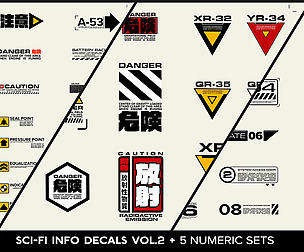 SCI-FI Info Decals VOL.2 + 5 Numeric Sets