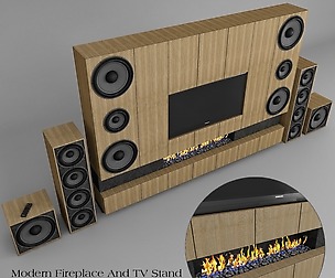 Fireplace And TV Stand