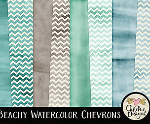 Beachy Watercolor Chevrons Texture Pack