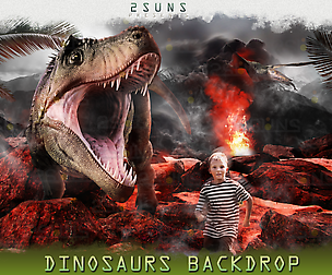 Dinosaurs backdrop Jurassic