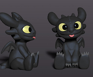 Baby Toothless 3D print little dragon