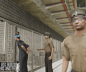 Prison - big building, characters and props