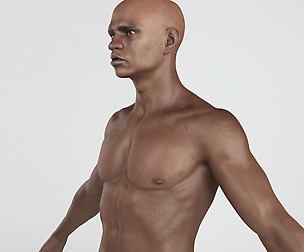 African man rigged lowpoly